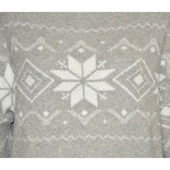 Christian Siriano Ladies Silver Snowflakes Christmas Turtleneck Sweater Size L - Picture 3 of 9